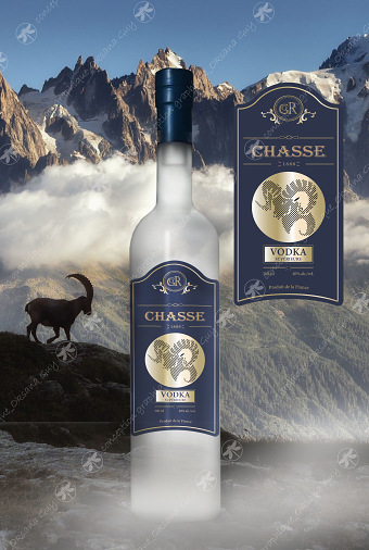 Concept for an alcoholic drink ``Chasse``