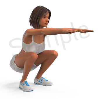 Gym Exercise Poses Render