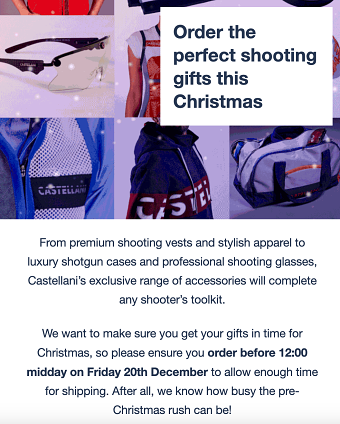 B2C Christmas Email Campaign - Shooting Brand