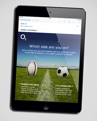 O2 'Rugby vs Football' - digital campaign