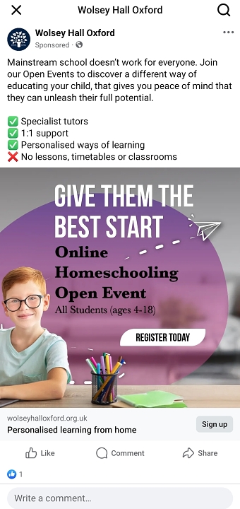 Open event ads UK