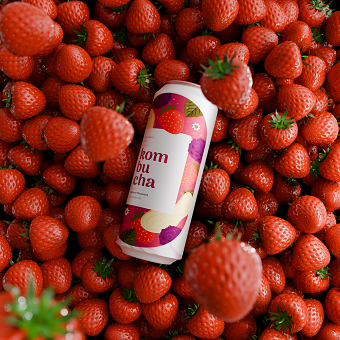 Kom Bu Cha Strawberry drink