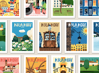 Krakow Travel Poster