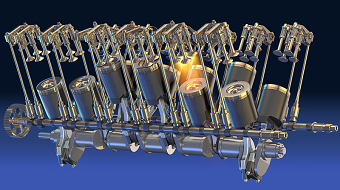 V12 Diesel marine engine