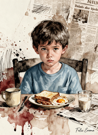 Child having breakfast