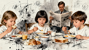Breakfast of an American family