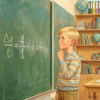 Child at the blackboard
