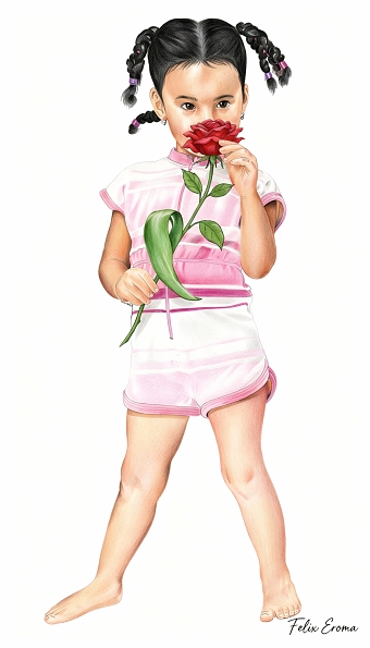 Little girl with a rose