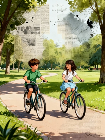 Children on bicycles