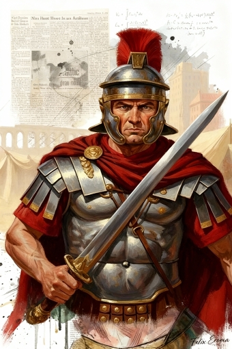 Roman centurion legionary fighting