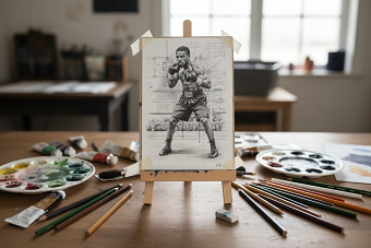 Boxer during a match