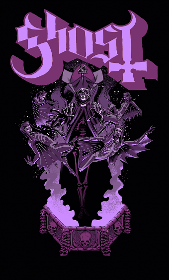 Ghost shirt designs- Skeleta album release and tour.