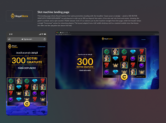 Slot machine landing page
