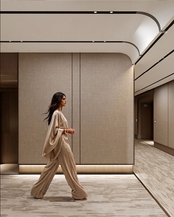 Beige hotel room