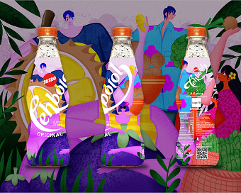 Teh Botol Sosro Label Design - Tropical Delight