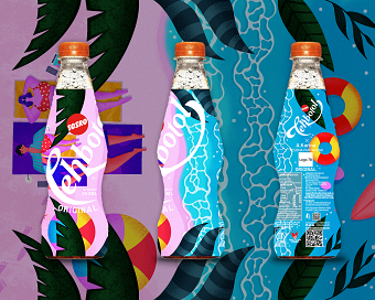Teh Botol Sosro Label Design - Pink Beach's Charm