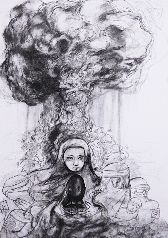 Girl Holding A Nuclear Bomb