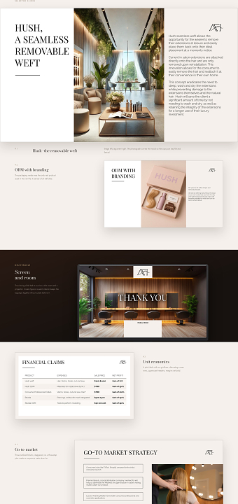 Pitch Deck Design | Hair & Beauty Investor Deck