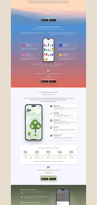 DojoWell — Wellness App Website Design in Figma