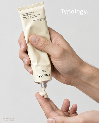 AI Skincare Campaign · TYPOLOGY Body Scrub Concept