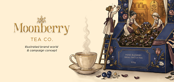 Moonberry Tea Co. - Illustrated Brand World & Campaign