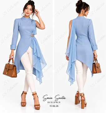 Asymmetrical Light Blue Tunic