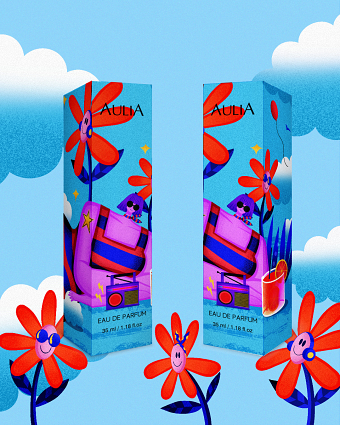 Aulia Eau De Parfum Packaging Illustration (Charm)
