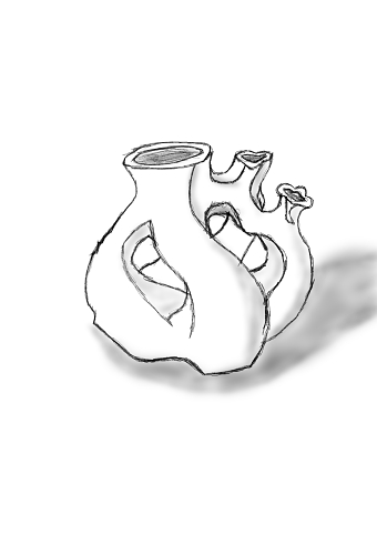 Anatomical Flow: Ceramic Vase Design