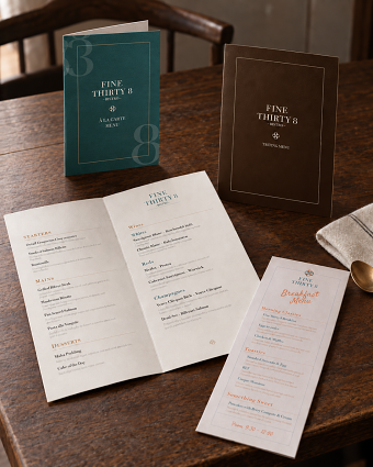 Fine Thirty-8 — Menu Design & Visual Communication