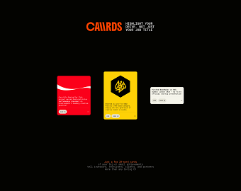 Caaards — Mobile-First Alternative CV & Product Design