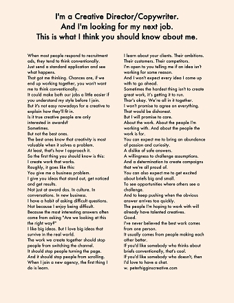 DDB recruitment ad. With a twist.