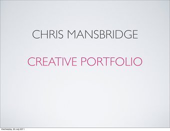 Chris Mansbridge Portfolio