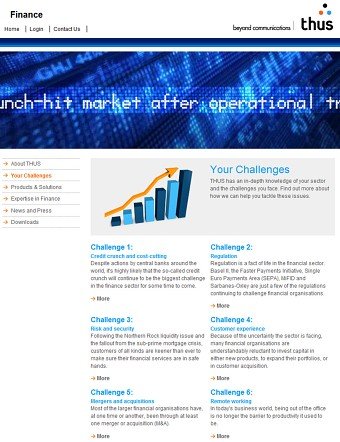 Financial sector microsite