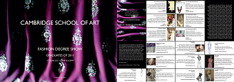 CAMBRIDGE SCHOOL OF ART DEGREE SHOW FOR FASHION DESIGN