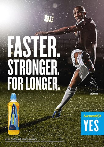 Lucozade Sport Ambassador Ashley Young retouching