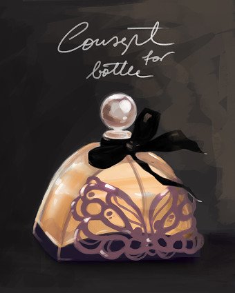 Perfume bottle and box concept