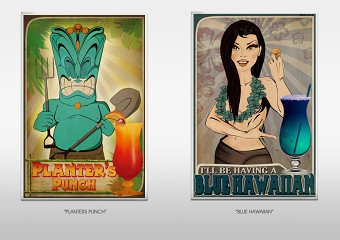 Tiki cocktail cards