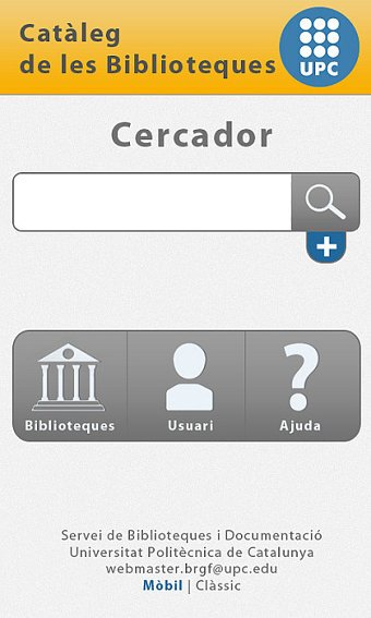 Design Gabriel Ferraté Library Catalog, mobile version