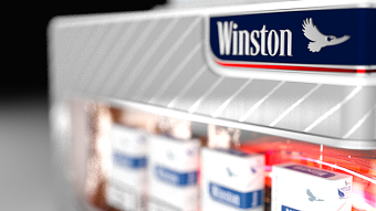 Cigarette display for VMG