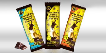 Packaging Design for "Chocolate coated frozen Banana"