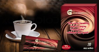 packaging design for "chocolate flavored beverage"