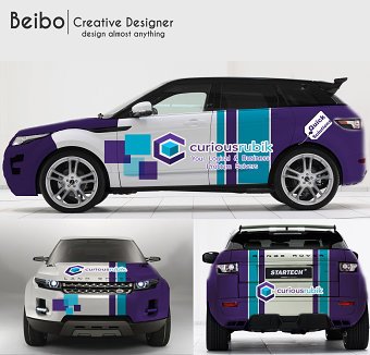 Car Wrap Design for"Curious rubik"