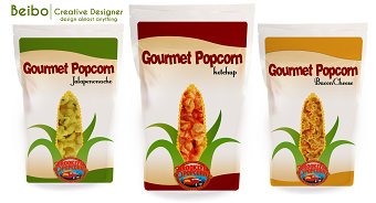 Packaging design for"Gourmet popcorn"