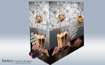 Product packaging for"Kona Iced Coffee"
