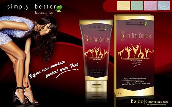 Packaging design for"Feet That compete"Simply Better Laboratories