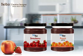 Label design for"Pure Snax Company"