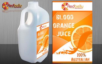 Label design for "Blood Orange Juice"