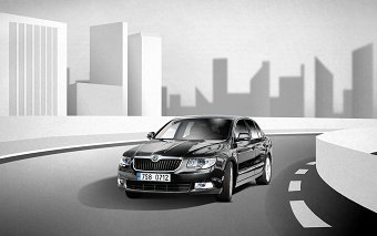 Faux paper-cut illustrations for car fleet