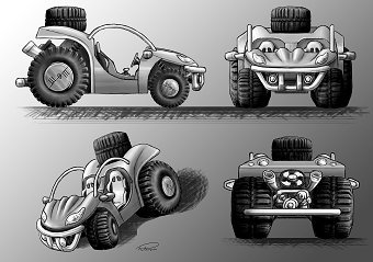 "The League of Rescuers" - sketch 4: buggy