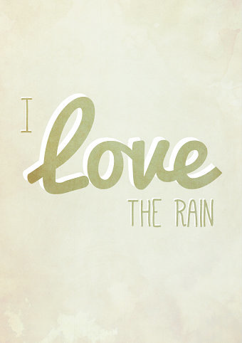 Typography in the form of Rain
